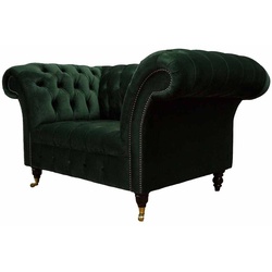 JVmoebel Chesterfield-Sessel, Sessel Chesterfield Klassisch Design Wohnzimmer Textil Couch grün