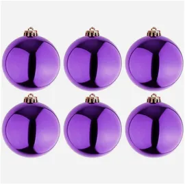 Mojawo 6 Stück XL Baumkugel Lila Ø 15cm-myw99829-6-lila