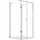 Buylando Emma U-Form Duschkabine rechts 80 x 195 cm Silber/Schwarz/Gold/Weiß mit Duschtasse