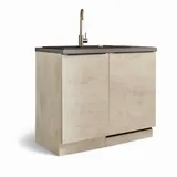 BASIC by Balculina Spülenschrank Sanibel 110 x 94 x 60 cm Weiß