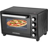 Steinborg Minibackofen Pizzaofen 35L mit Umluft 1600W schwar