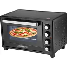 Steinborg Minibackofen Pizzaofen 35L mit Umluft 1600W schwar