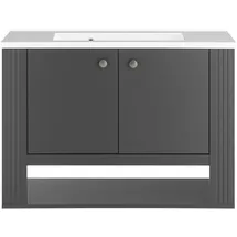 OTTO home Waschtisch WESTMINSTER, Waschbeckenunterschrank inkl. Waschbecken, Metallgriffe (1-St), in 2 Farben verfügbar, hängend, inkl. Waschbecken, Breite 80 cm grau