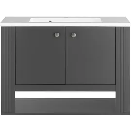 OTTO home Waschtisch WESTMINSTER, Waschbeckenunterschrank inkl. Waschbecken, Metallgriffe (1-St), in 2 Farben verfügbar, hängend, inkl. Waschbecken, Breite 80 cm grau
