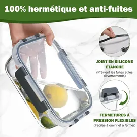 yashe Frischhaltedose transparent 1,04 l 12-teiliges Set