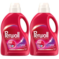 PERWOLL Color Waschmittel 2x 27 WL (54 Waschladungen), Feinwaschmittel reinigt sanft und erneuert Farben und Fasern, für alle farbigen Textilien, Color Waschmittel mit Dreifach-Renew-Technologie
