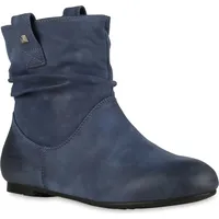 VAN HILL Damen Schlupfstiefel Nieten Stiefeletten 811678, Farbe: Dunkelblau