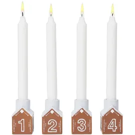 Kähler Kerzenhalter Gingerbread H7,5 cm Keramik Braun/Weiß