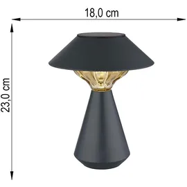 GLOBO Außenleuchte Kunststoff, Metall H 18 cm 1 Stück anthrazit