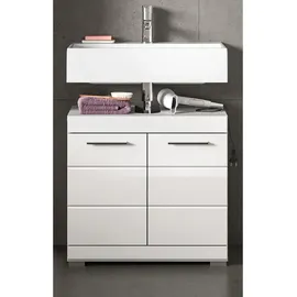 inn.furn Waschbeckenunterschrank 60 x 56 cm Weiß Hochglanz