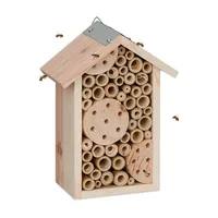Relaxdays Bienenhotel, Holz, Insektenhotel Wildbienen, Garten & Balkon, zum