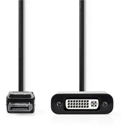 Nedis 0,2 m DisplayPort - DVI-Kabel, Schwarz DisplayPort-Stecker - DVI-D 24+1p Buchse