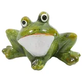 B & S Dekofigur Gartenfigur Frosch grün sitzend Keramik H 10.8 cm