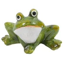 B & S Dekofigur Gartenfigur Frosch grün sitzend Keramik H 10.8 cm