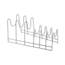 Metaltex Lido Topfdeckelhalter Polytherm, Deckelhalter mit Polytherm®-Beschichtung im Silbermetallic-Look, Maße: 28 x 16 x 14 cm