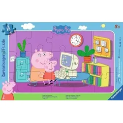 RAVENSBURGER 6123 Kinderpuzzle Peppa am Computer