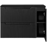 Lomadox Waschtischunterschrank 2 Auszüge 100,4 x 59,5 x 40 cm Schwarz