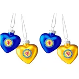 EINTRACHT BRAUNSCHWEIG Weihnachtsschmuck Herz 4er Weihnachtskugeln Weihnachten