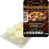WonderWax Duftwachs WonderWax® Duftriegel 6 x Duftwachs Kreise Weiß, 100% Sojawachs (Weihnachtsplätzchen), Duftrichtung: Weihnachtspudding
