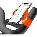 Handyhalterung Heimtrainer Fahrrad Kompatibel mit Smartphones bis zu 7,5" Sichere und stabile Befestigung 360°-Drehung für optimale Sicht (Orange)