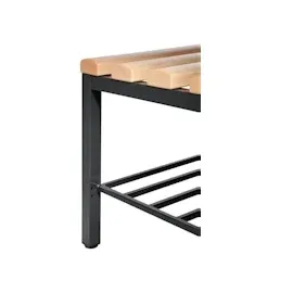 C+P Garderobenbank Basic 100 x 65 x 40 cm buche lackiert / anthrazit