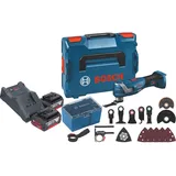 Bosch Professional, Multifunktionswerkzeug, Bosch GOP 18V-34 Professional Akku Multi Cutter 18 V Starlock Plus + 2x Akku 4,0 Ah + Ladegerät +