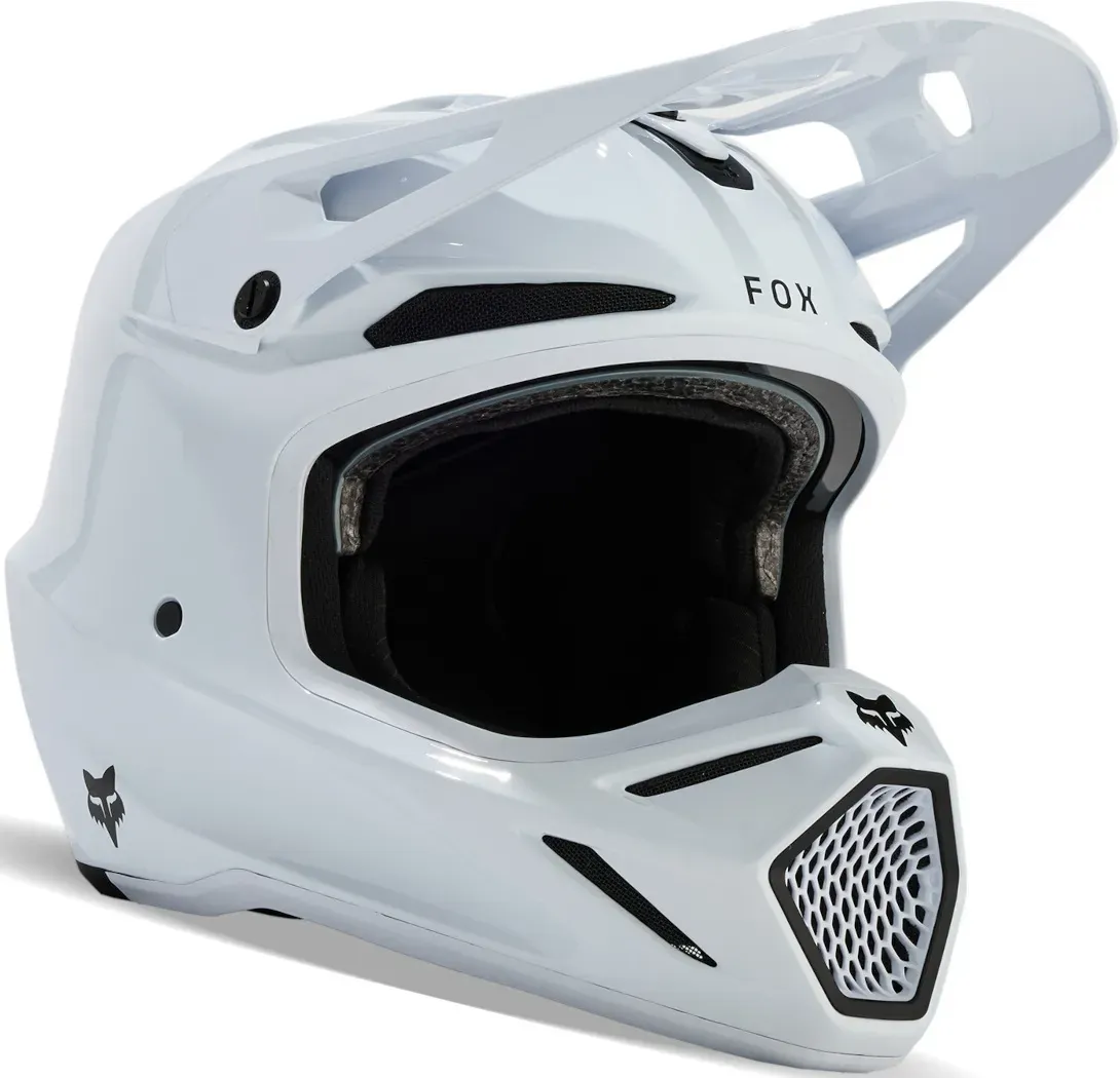 FOX V3 RS Carbon Solid MIPS Motorcross helm, wit, XS Voorman