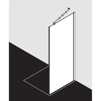 Kermi Filia XP Seitenwand FXTWD09320VUK 93 x 200 cm, silber hochglanz, ESG Opaco, auf Duschplatz