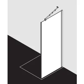 Kermi Filia XP Seitenwand FXTWD09320VUK 93 x 200 cm, silber hochglanz, ESG Opaco, auf Duschplatz