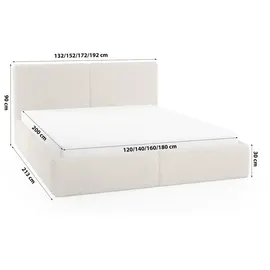 FEDVE Polsterbett Doppelbett Riberia Slim Bett mit Bettkasten 120x200 cm, Schlafzimmer, Betten, Polsterbetten