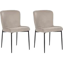 Beliani Esszimmerstuhl ADA taupe 2er Set