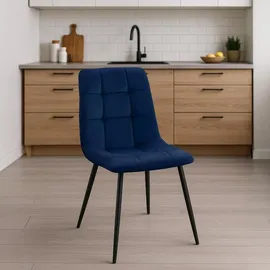 CLP Esszimmerstuhl Tilde Samt blau 4er Set
