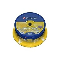 Verbatim DVD+RW Matt Silver 4.7GB DVD+RW 251356- DVD+RW Rohlinge (4,7 GB, DVD+RW, 25, 120 Min, Polycarbonat, 120 mm)