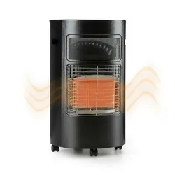 Blumfeldt Bonaparte Gasheizgerät 4200 W elektrische Zündung Gasflaschen 15 kg Schwarz