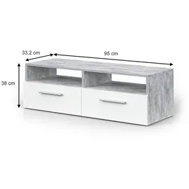 Vicco Lowboard Diego Fernsehschrank Sideboard TV Fernsehtisch Beton