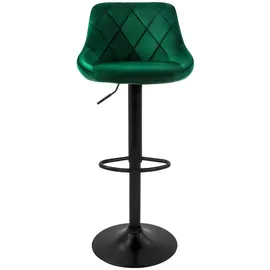 ML-Design Barhocker 2Er Set aus Samt Grün Gepolsterter mit Rückenlehne Fußstütze