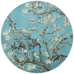 K&L Wall Art Vliestapete »Runde Vliestapete«, van Gogh Mandelblüte Vintage, mehrfarbig, matt - bunt