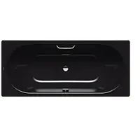 Kaldewei Classic duo Badewanne 291010113701 180x80cm, Griffloch, Perl-Effekt, schwarz