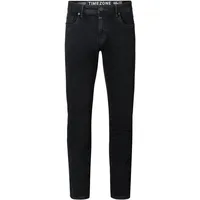 Timezone Stretch Denim Jeans Hose Stone Wash Slim Fit Schwarz