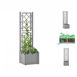 vidaXL Garten-Hochbeet mit Spalier und Selbstbewässerungssystem Grau
