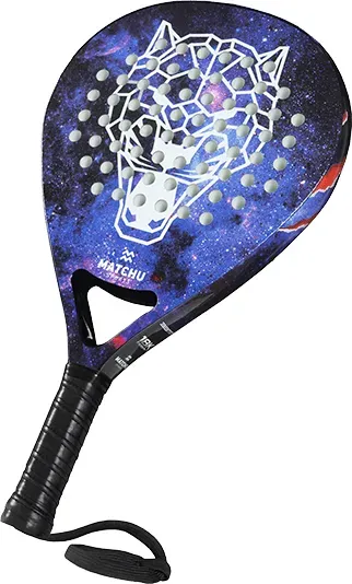 Matchu Sports Padel Schläger - Panther - Schwarz mit farbigem Aufdruck - 100% Carbon-Rahmen
