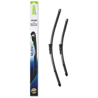 Valeo Silencio Wischer - VF381 - Leistungsstarke, hervorragende Sicht auf der Straße, einfache Montage - originale Flachblätter 650mm/475mm - Vorne - Set mit 2 Wischerblättern - 574481