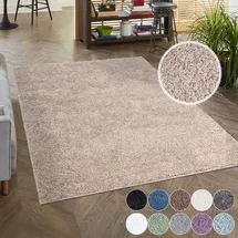 Carpet City Shaggy Hochflor Teppich - Läufer 80x300 cm - Sand-Beige - Langflor Flurteppich - Einfarbig Uni Modern - Flauschig-Weiche Teppiche Schlafzimmer Deko