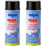 2x MIPA Mipatherm Schwarz Thermolack Ofenlack hitzebeständig bis 800°C 400 ml