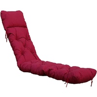 Ambientehome Deckchair Sitzkissen Sitzpolster Auflage für Liege, 195x49 cm rot