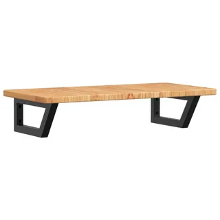vidaXL Waschtischplatte mit Halterung Stahl Massivholz Eiche