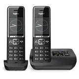Gigaset COMFORT 550A DUO, DECT-Telefon, Kabelloses Mobilteil, Freisprecheinrichtung, 200 Eintragungen, Anrufer-Identifikation, Schwarz - Schwarz