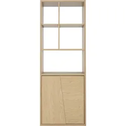 Bücherregal GAMI "Bücherregal Solena mit 1 Tür", eiche rookwood nachbildung, B:68cm H:182cm T:40cm, Spanplatte, Regale, Bücherregal mit 1 Tür