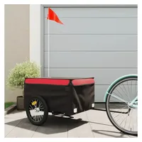 VidaXL Fahrradanhänger Schwarz und Rot 45 kg Eisen