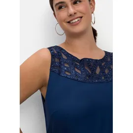 sheego Etuikleid Cocktailkleid Blau 56